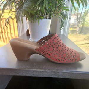 Eric Michael Sandals, Mules - Size 38/7 - Pierced Leather Upper